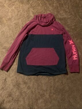 Hurley Men’s Maroon and Navy Turtleneck Pullover